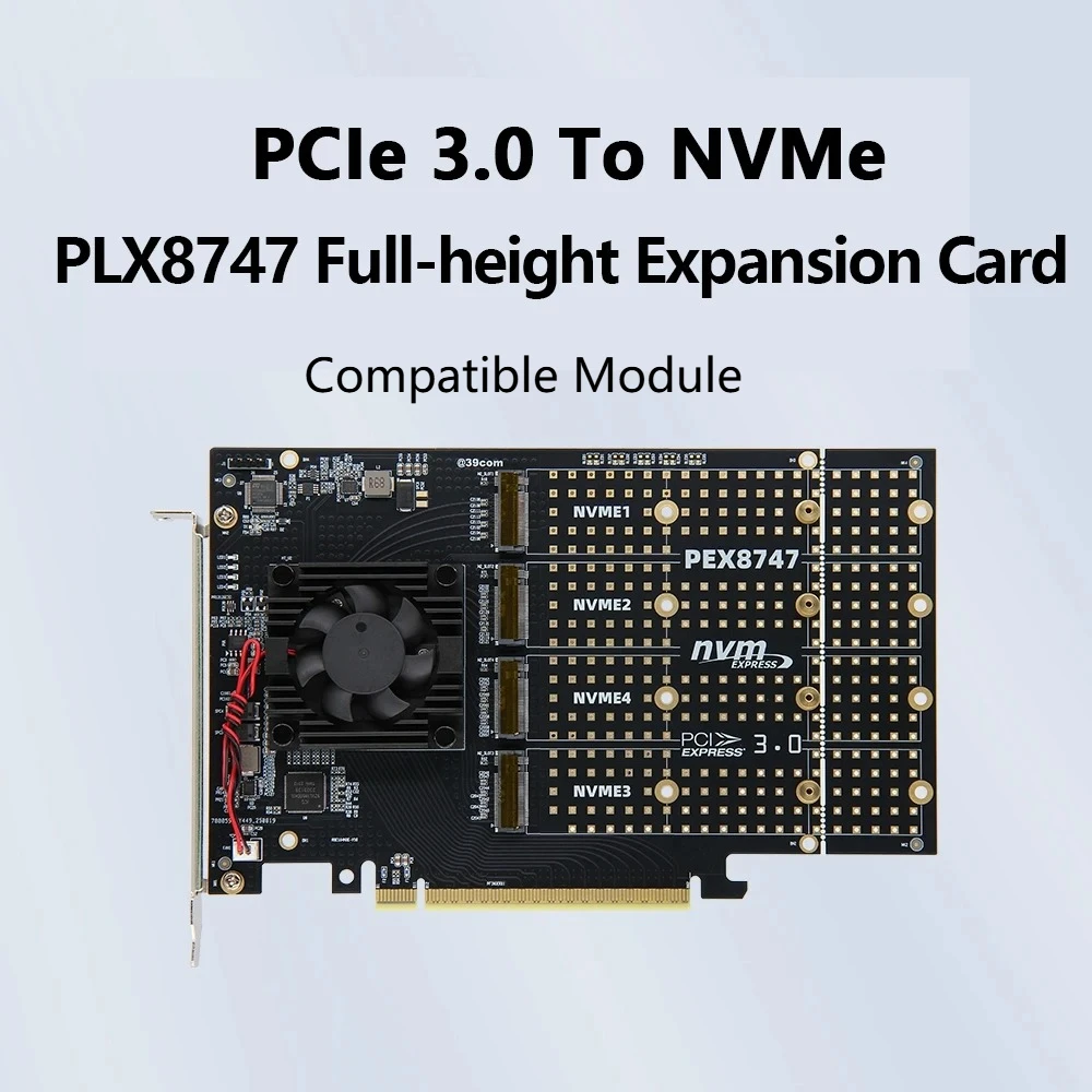 Tarjeta de expansión PLX8747 Q - Quad M.2 Nvme Pcie Bifurcation Card reseña y precio