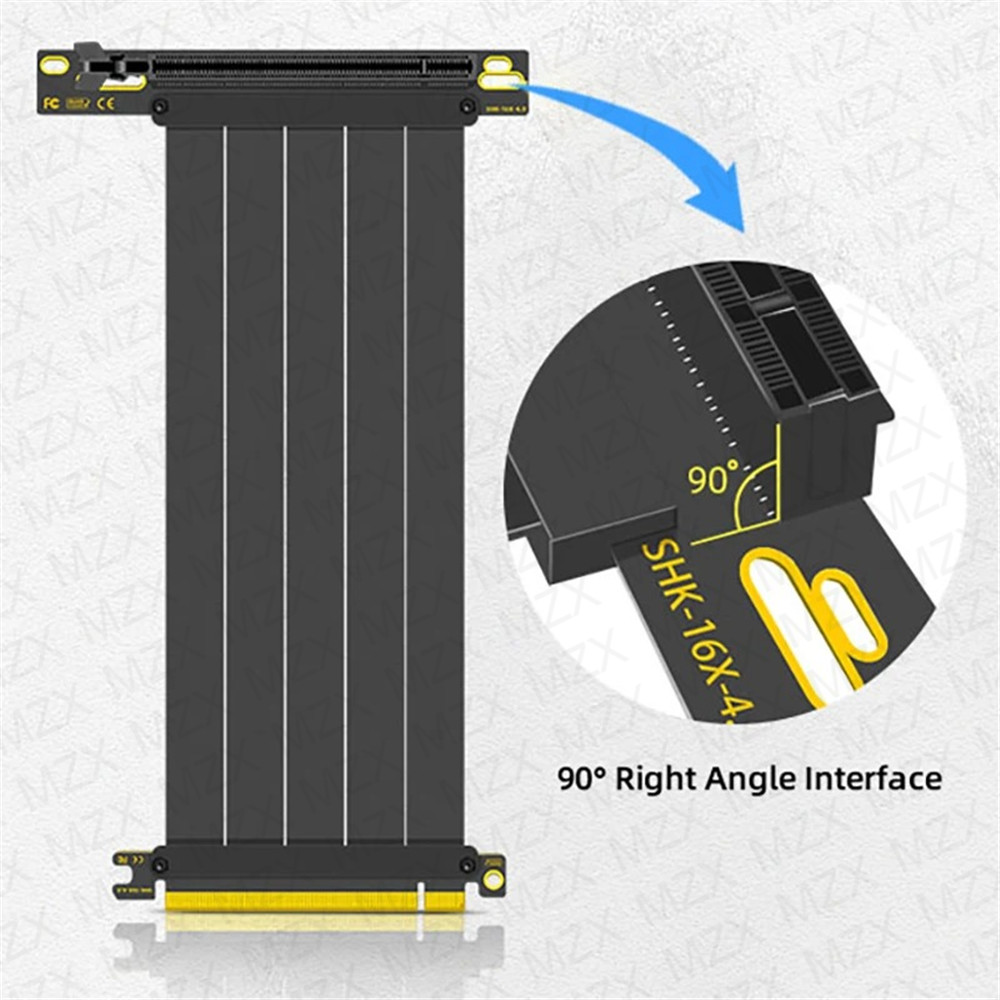 MZX PCIE 4,0 3,0 16X Cable ele - Pcie 4.0 X16 Riser Cable 90 Degree reseña y precio